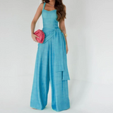 Mono de mujer – Sin mangas – Tirantes finos – Pierna ancha elegante