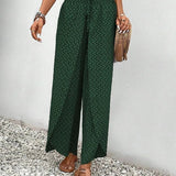 Pantalones anchos para mujer - Cintura elástica con cordón - Cómodos y fluidos