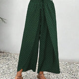 Pantalones anchos para mujer - Cintura elástica con cordón - Cómodos y fluidos
