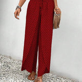 Pantalones anchos para mujer - Cintura elástica con cordón - Cómodos y fluidos