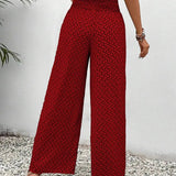 Pantalones anchos para mujer - Cintura elástica con cordón - Cómodos y fluidos