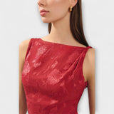 Ópalo - Elegante Vestido Maxi Sin Mangas con Diseño de Encaje