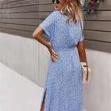Stien - Elegante vestido de verano con lazo en la cintura.