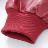 Chaqueta con cremallera de piel sintética con bloques de color
