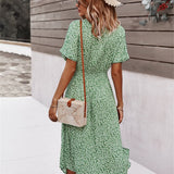 Stien - Elegante vestido de verano con lazo en la cintura.