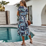 Maaike - Elegante vestido de verano con estampado de hojas