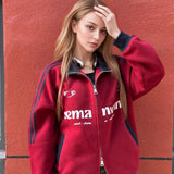 Sudadera con capucha y cremallera de algodón grueso