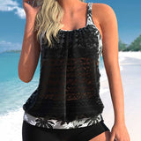 Conjunto de tankini para mujer - Top halter - Braguita de cintura alta - Comodidad y estilo playero