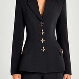 Blazer de manga larga con botones metálicos