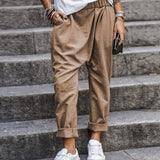Pantalones anchos para mujer - Cintura alta - Tejido ligero y fluido - Comodidad transpirable