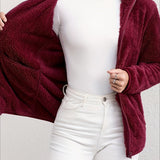 Chaqueta informal de piel sintética con cremallera