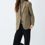 Blazer de lana marrón Maillard