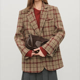 Blazer corto retro a cuadros