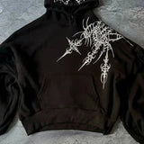 Sudadera con capucha retro extragrande personalizada