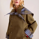 Chaqueta Mori Girl con cuadros en bloques de color y corte holgado asimétrico