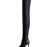Botines altos para mujer - Piel auténtica - Tacón grueso - Punta redonda - Comodidad y elegancia