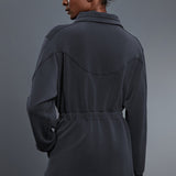 Chaqueta de largo medio con cuello alto y cintura con cordón Air Layer