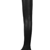 Botines altos para mujer - Piel auténtica - Tacón grueso - Punta redonda - Comodidad y elegancia