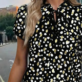 Blusa chic con lunares negros y dorados: elegante, divertida y versátil para mujer.