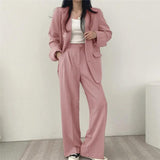Blazer elegante y pantalón recto para mujer - Estilo refinado y cómodo