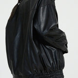 Chaqueta de aviador de cuero PU