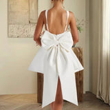 Vestido de noche mini con corsé y lazo extraíble