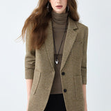 Blazer de lana marrón Maillard
