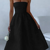 Elegante vestido de noche sin tirantes