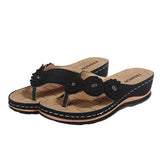 Sandalias de mujer - Punta abierta - Decoración floral - Suela ligera y cómoda