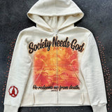 Sudadera con capucha y estampado vintage