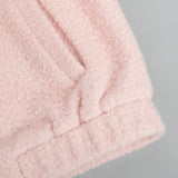 Chaqueta corta informal de piel sintética rosa
