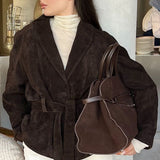 chaqueta vintage de ante de manga larga