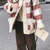 Chaqueta de sherpa a cuadros