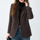 Blazer de lana marrón Maillard