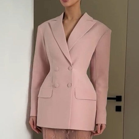 Blazer rosa con botones