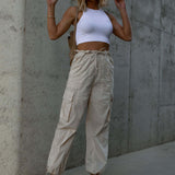 Pantalones cargo con cordón de estilo urbano