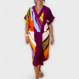 Roos - Vestido casual con estampados coloridos de hojas