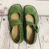 Zapatos Mary Jane para mujer: punta redonda clásica, correa con hebilla y suela cómoda.