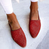 Sandalias de Mujer – Piel Trenzada – Punta Cerrada – Suela Plana – Elegancia Artesanal