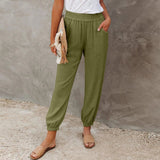 Pantalones casuales para mujer – Cintura elástica – Corte holgado – Tejido ligero y cómodo