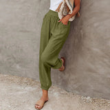 Pantalones casuales para mujer – Cintura elástica – Corte holgado – Tejido ligero y cómodo