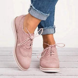 Zapatos Derby para Mujer - Piel de Ante - Detalle Brogue - Cordones - Suela Cómoda