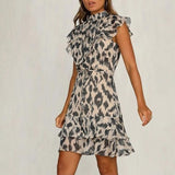 Jade - Vestido elegante con estampado de leopardo