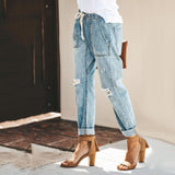 Pantalones cómodos de corte relajado para mujer: transpirables y elegantes.