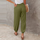 Pantalones casuales para mujer – Cintura elástica – Corte holgado – Tejido ligero y cómodo