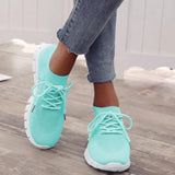 Zapatillas deportivas para mujer – Malla transpirable – Cierre con cordones – Suela gruesa y cómoda