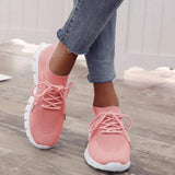 Zapatillas deportivas para mujer – Malla transpirable – Cierre con cordones – Suela gruesa y cómoda