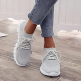 Zapatillas deportivas para mujer – Malla transpirable – Cierre con cordones – Suela gruesa y cómoda