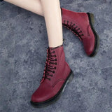 Botines de mujer - Estilo militar - Cordones - Suela antideslizante con tacos - Comodidad duradera