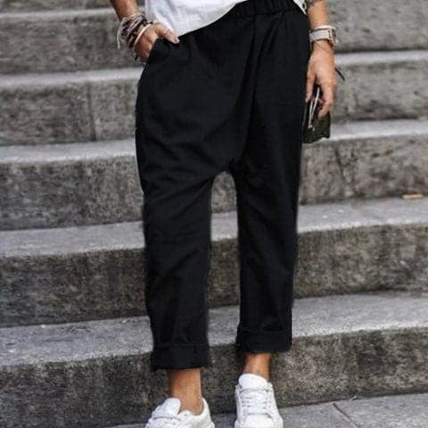 Pantalones anchos para mujer - Cintura alta - Tejido ligero y fluido - Comodidad transpirable